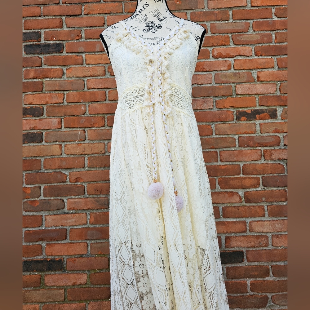 New Amellia Ivory Lace Bohemian Midi Swing Dress – Size S (M Fit) 🌿✨ - Picture 10 of 15